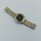 Damenuhr Bicolor Strass – Elegante Quartz Uhr mit schwarzem Blatt