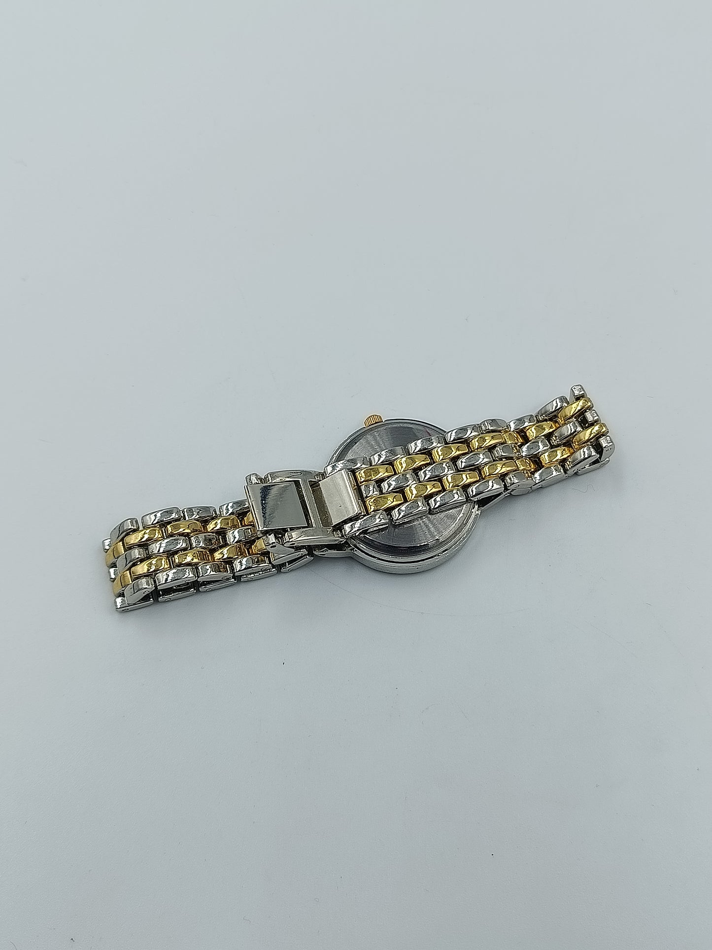 Damenuhr Bicolor Strass – Elegante Quartz Uhr mit schwarzem Blatt