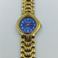 Elegante Geneva Uhr Goldfarben – Blaues Zifferblatt & Metall