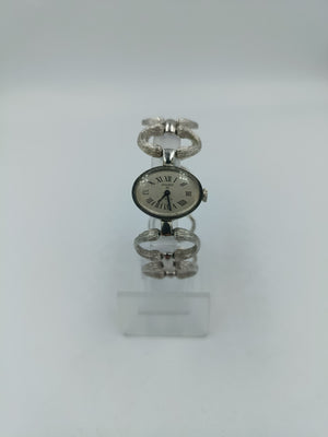Vintage Anker 85 Damenarmbanduhr Silberfarben Mechanisch 17 Rubis