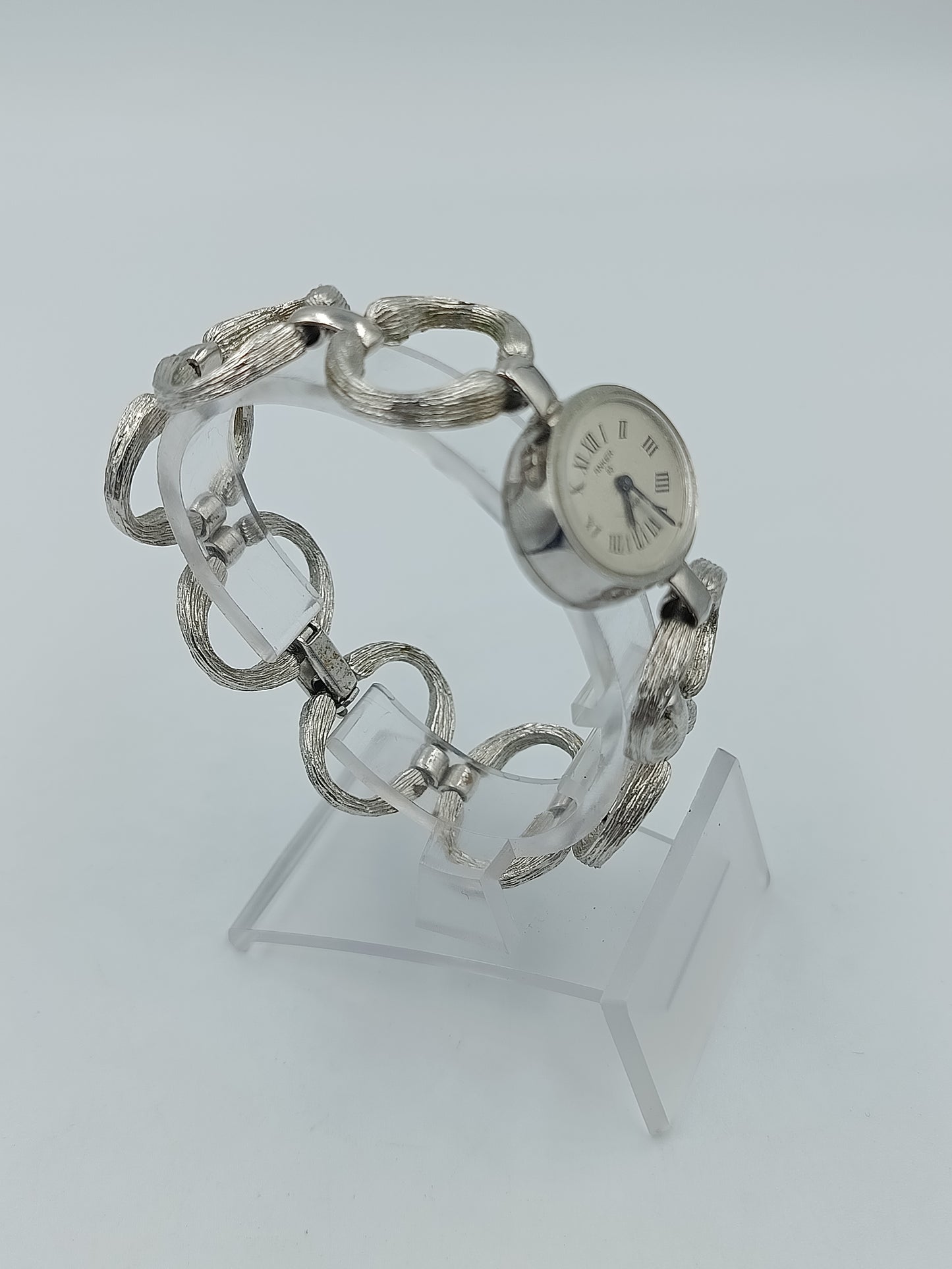 Vintage Anker 85 Damenarmbanduhr Silberfarben Mechanisch 17 Rubis