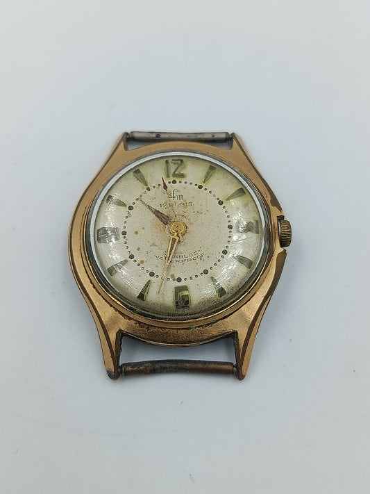 Vintage LFM 17 Rubis Damen Armbanduhr vergoldetes Gehäuse Antimagnetisch
