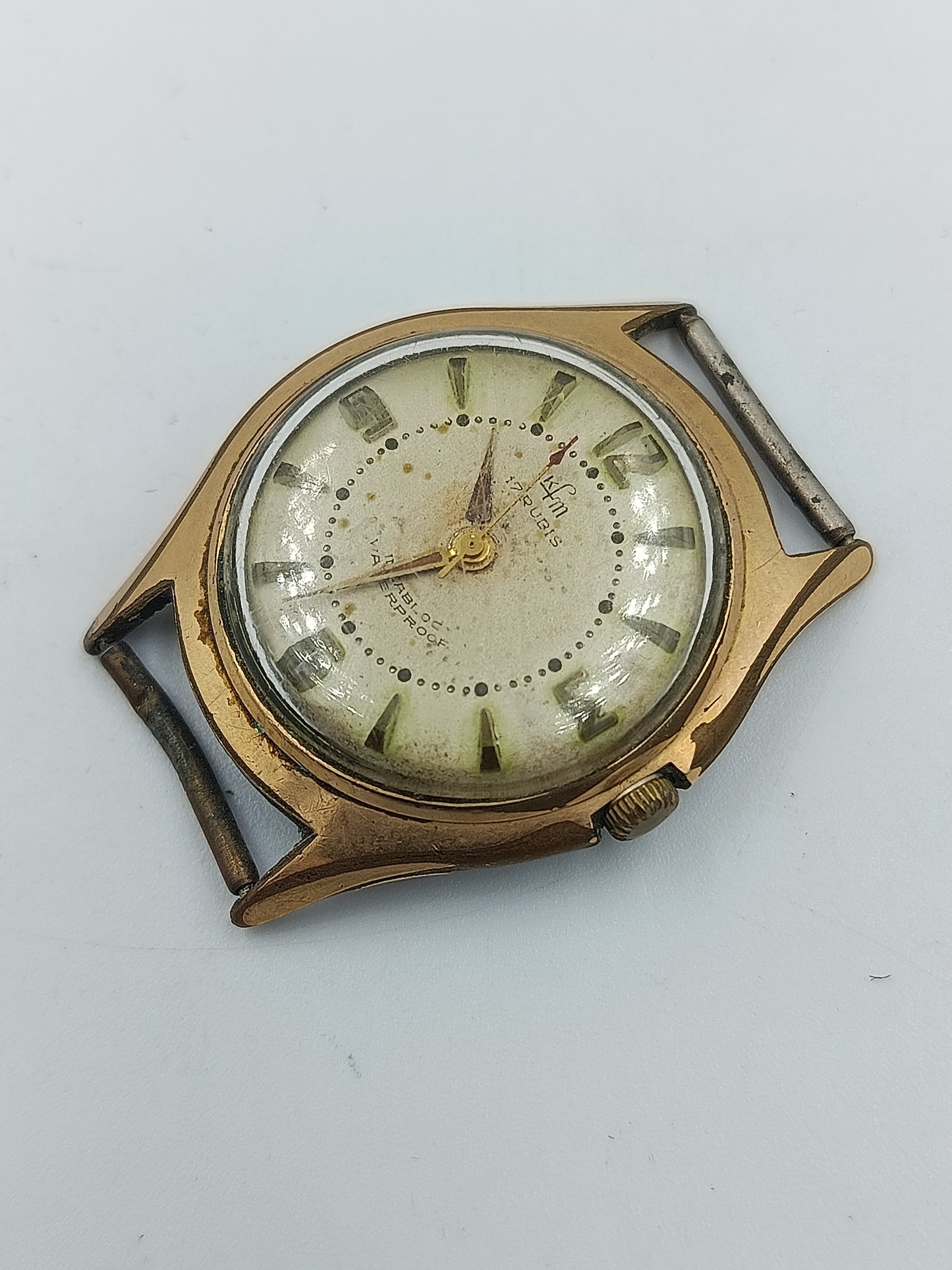 Vintage LFM 17 Rubis Damen Armbanduhr vergoldetes Gehäuse Antimagnetisch