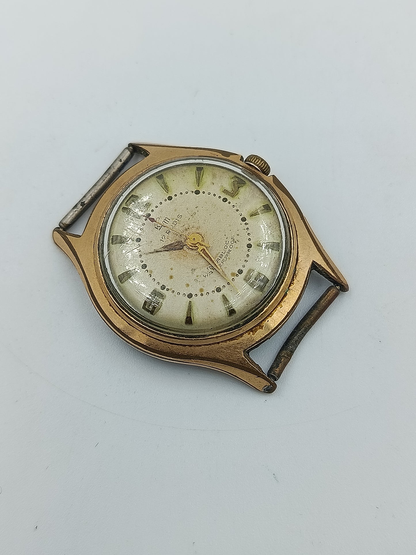 Vintage LFM 17 Rubis Damen Armbanduhr vergoldetes Gehäuse Antimagnetisch