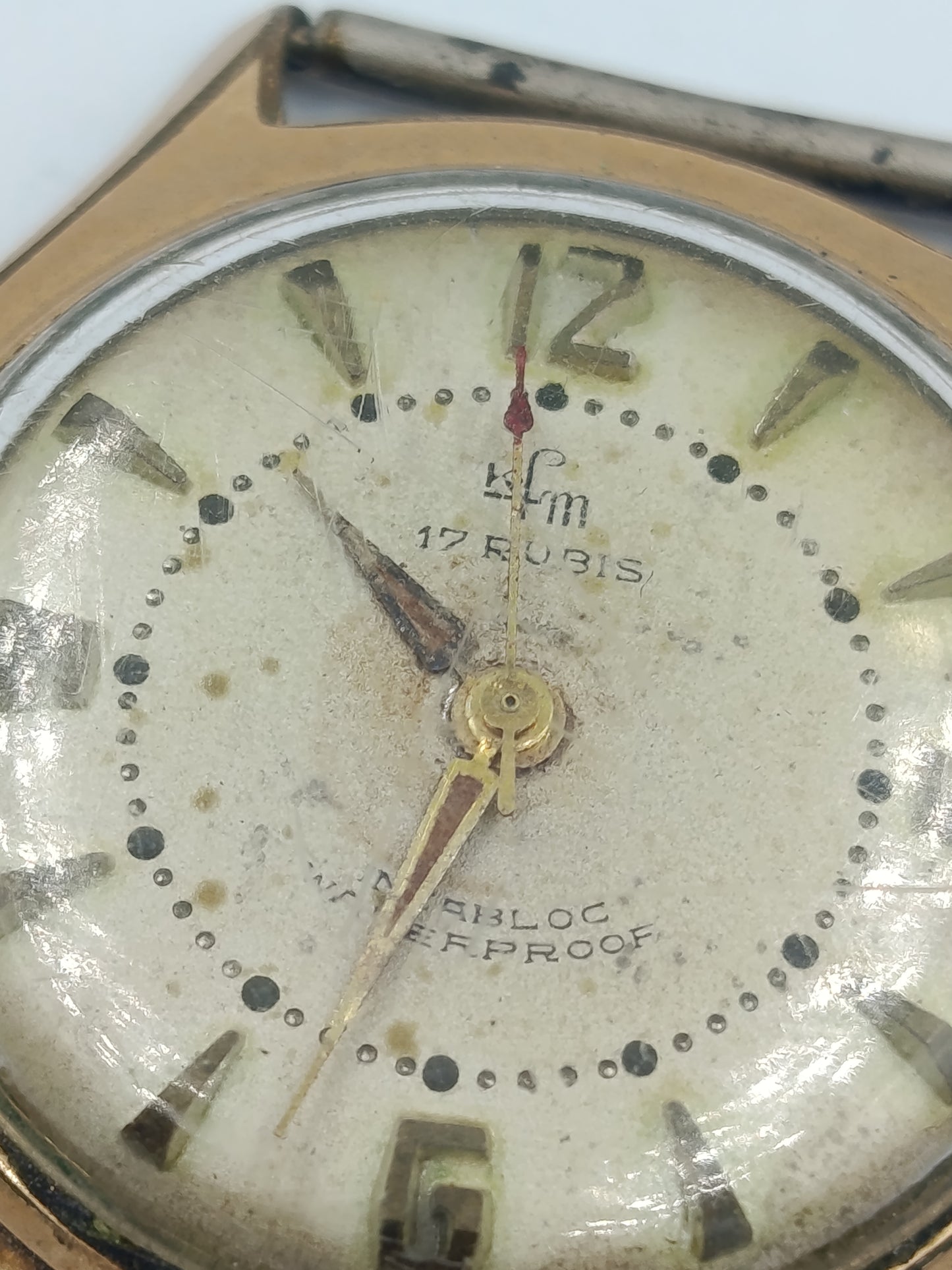 Vintage LFM 17 Rubis Damen Armbanduhr vergoldetes Gehäuse Antimagnetisch