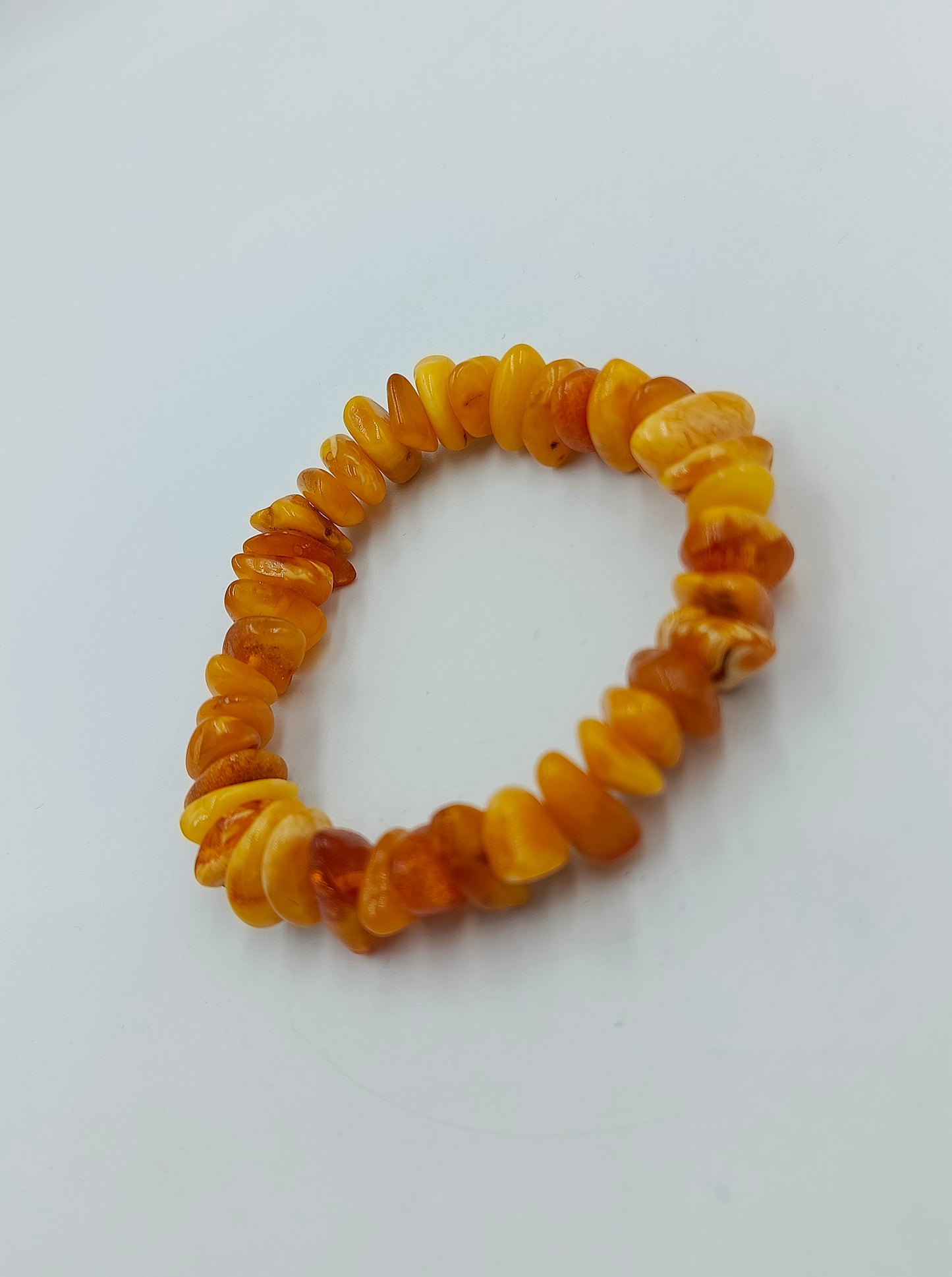 Wunderschönes Bernstein Armband elastisch in Honigfarben Naturstein