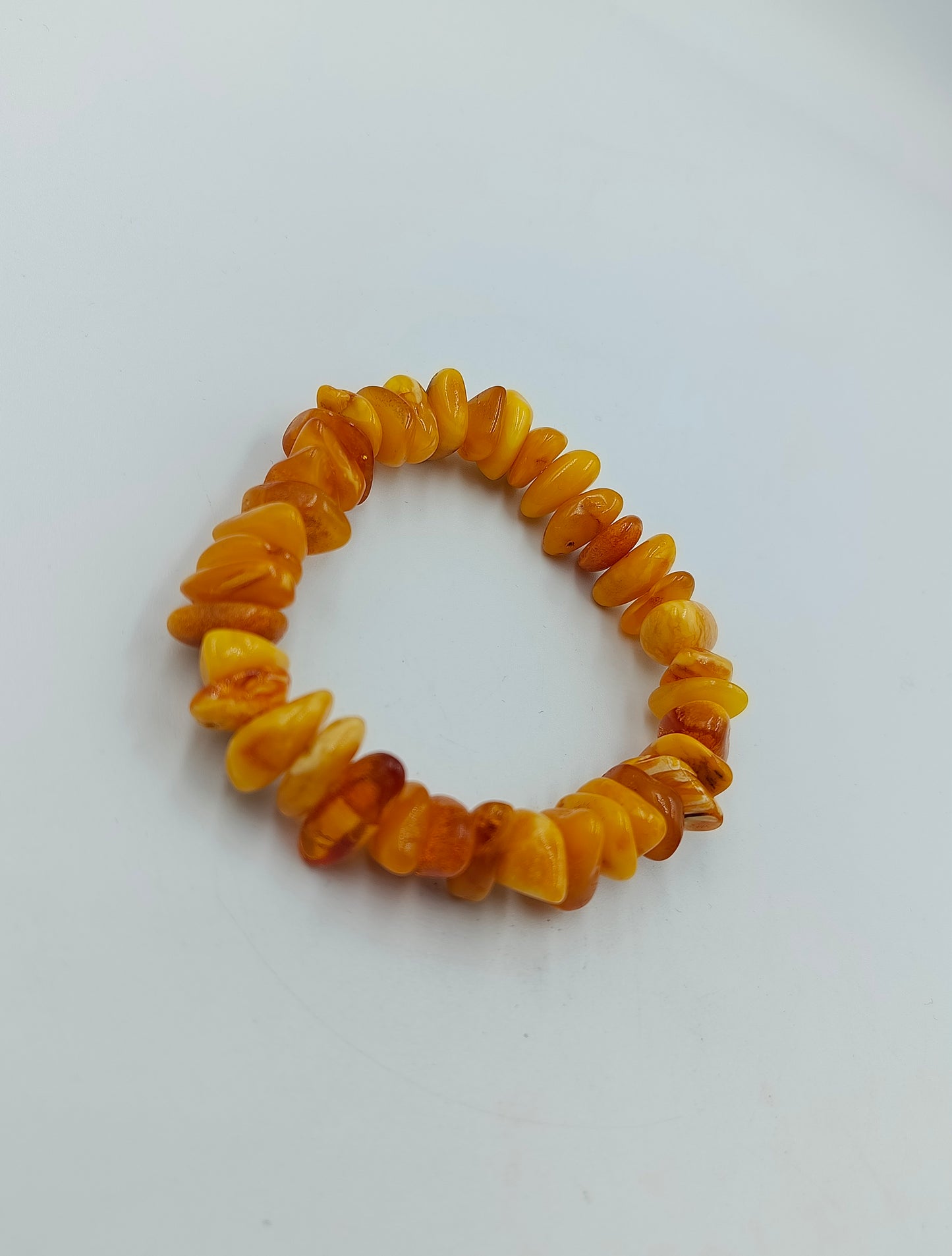 Wunderschönes Bernstein Armband elastisch in Honigfarben Naturstein