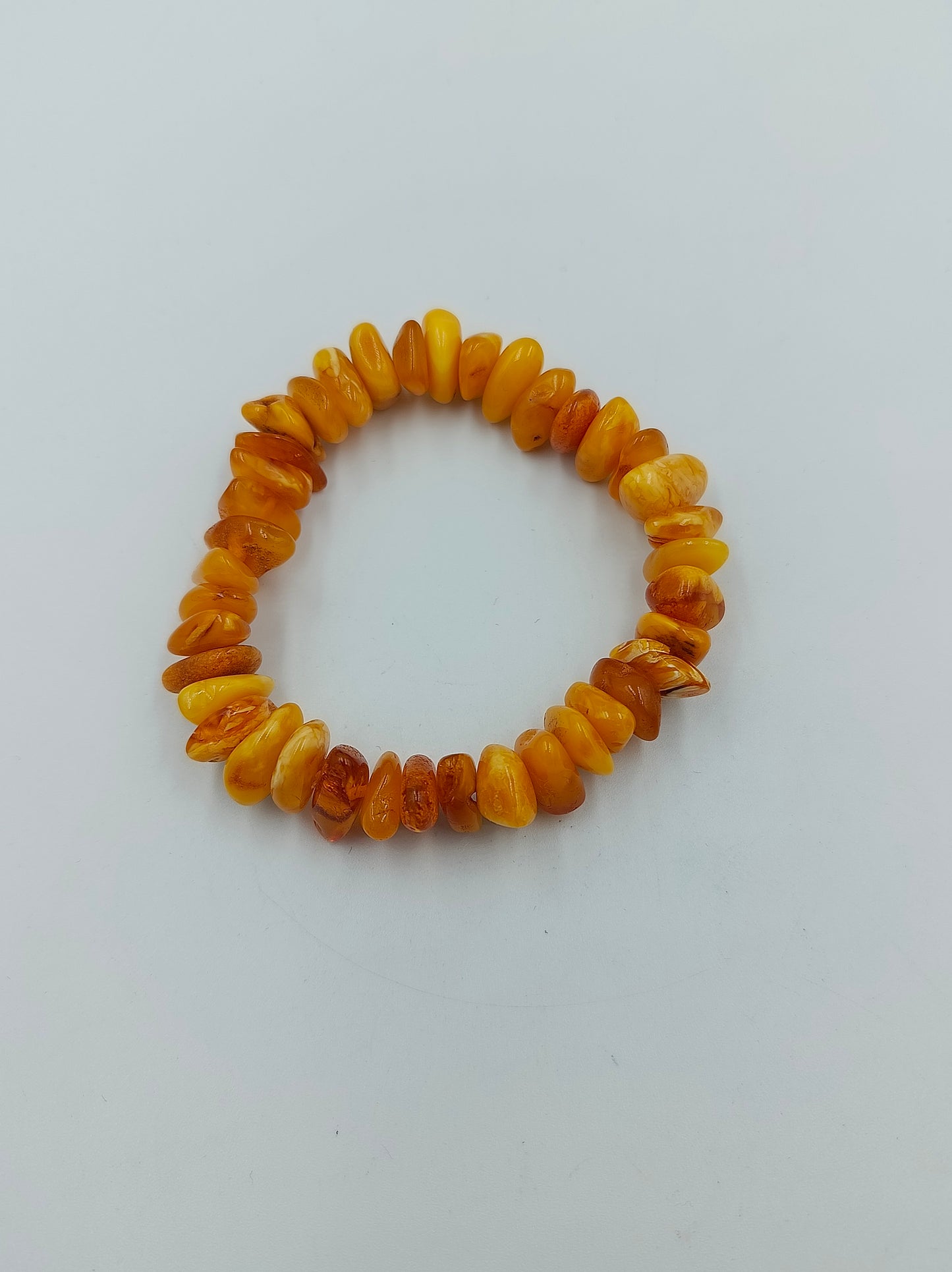 Wunderschönes Bernstein Armband elastisch in Honigfarben Naturstein