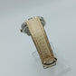 Klassische Damen Armbanduhr mit goldenem Zifferblatt und römischen Ziffern
