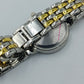 Elegante Bicolor-Damenuhr: Strass & Blaues Zifferblatt