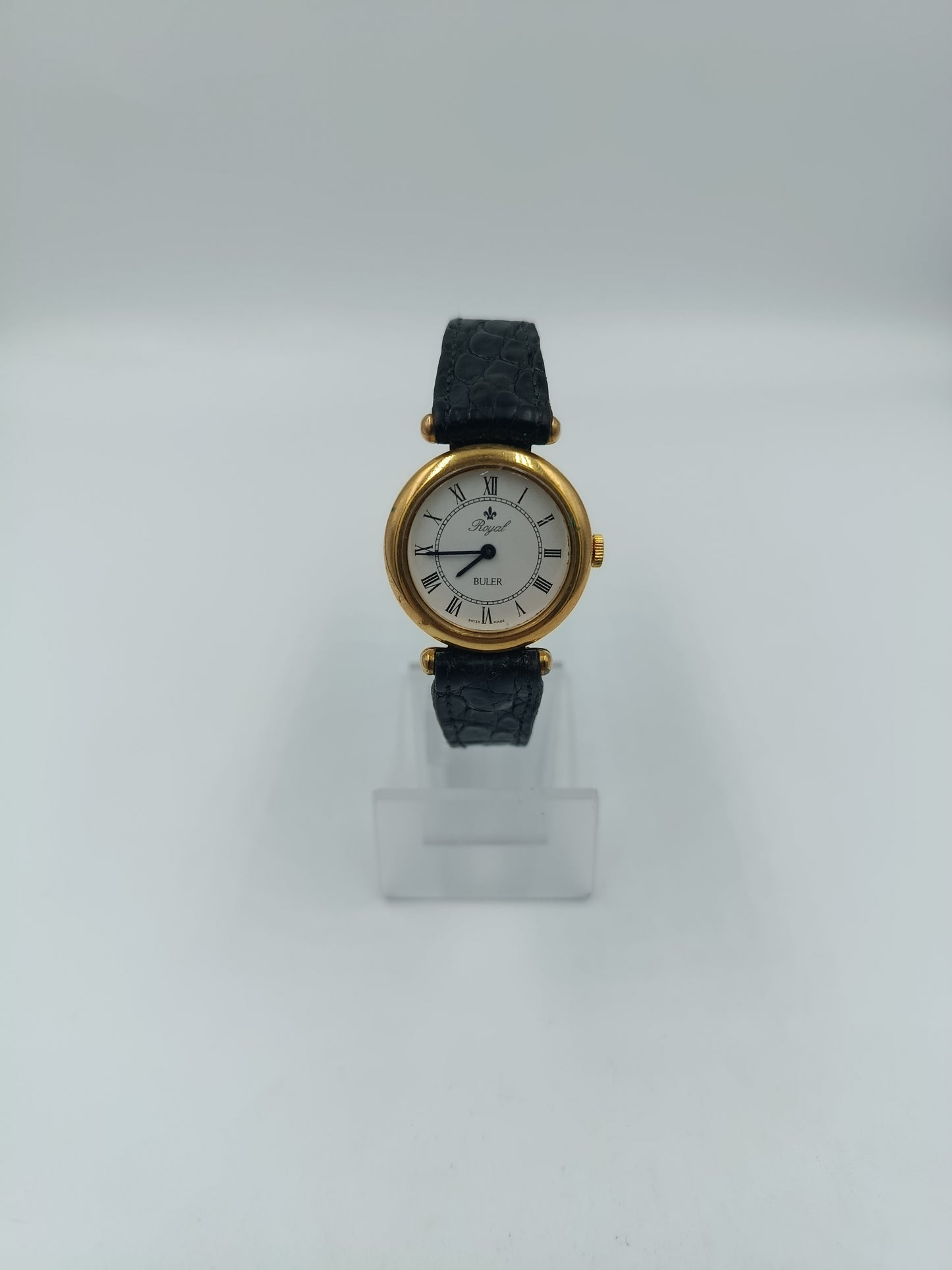 Klassische Buler Royal Damen Armbanduhr in Goldoptik mit römischen Ziffern