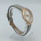 Elegante Damen Armbanduhr in Roségold Optik mit grauem Lederarmband