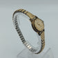 Klassische  Bergana Damen Armbanduhr in Goldoptik mit elastischem Metallarmband