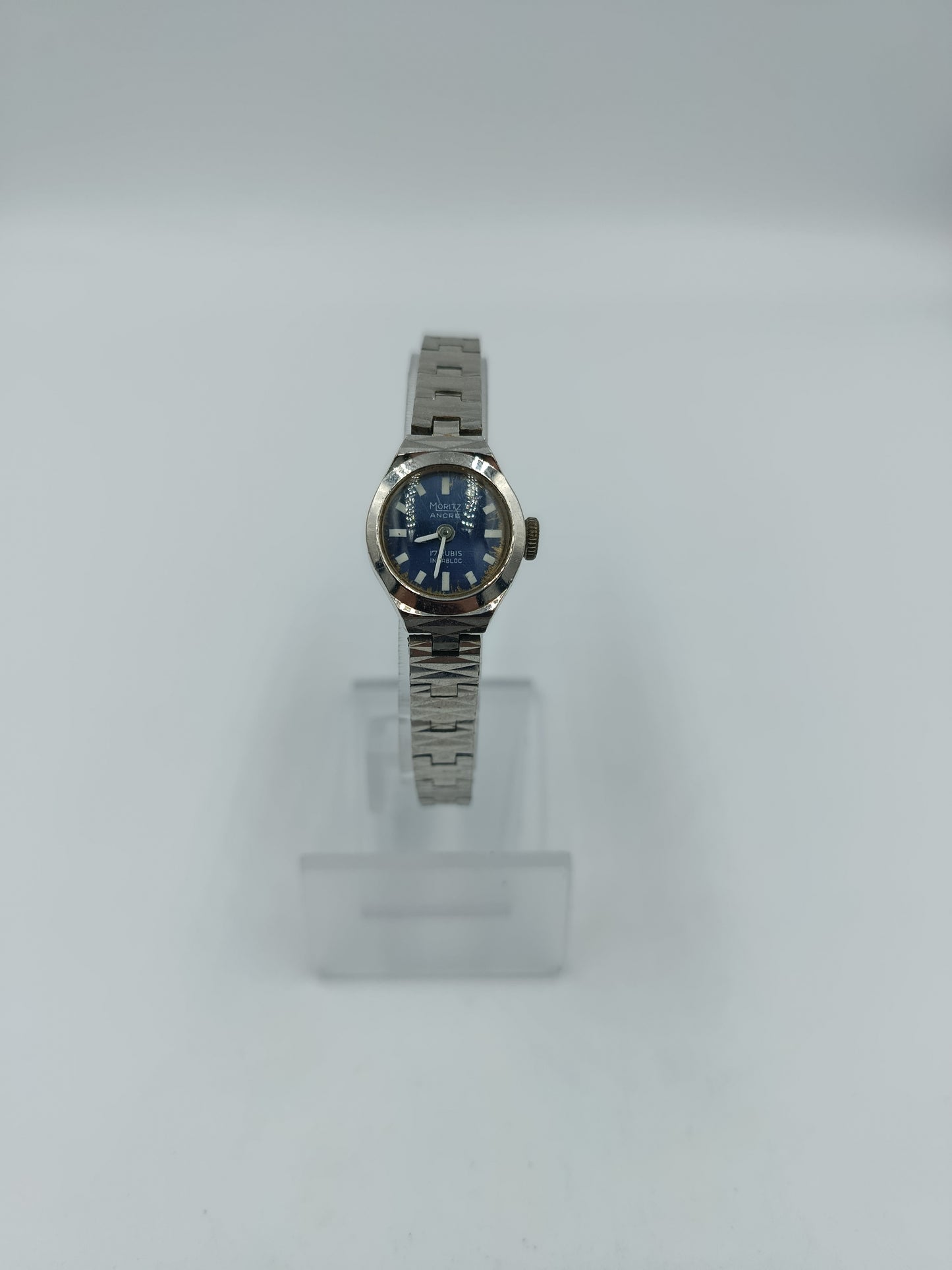 Moritz Ancre Vintage Damen Armbanduhr mit blauem Zifferblatt
