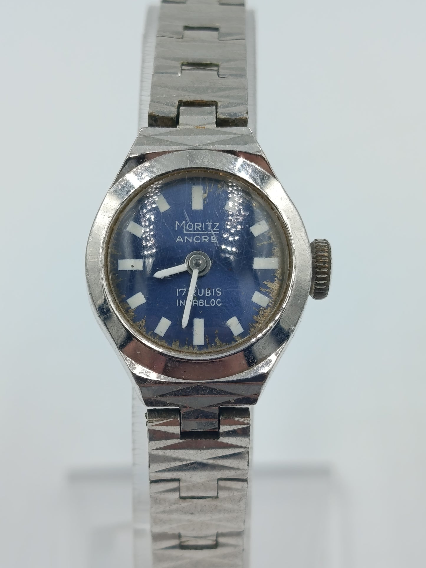 Moritz Ancre Vintage Damen Armbanduhr mit blauem Zifferblatt