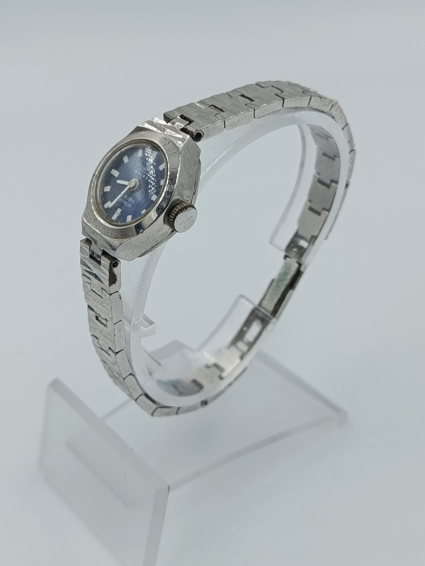 Moritz Ancre Vintage Damen Armbanduhr mit blauem Zifferblatt