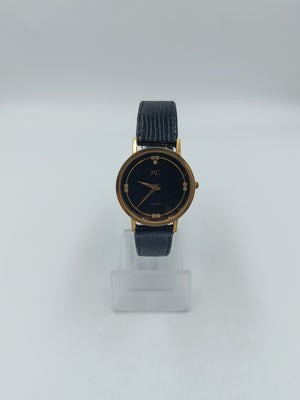 Elegante Damen Armbanduhr MC Quartz in Gold mit Strass Details