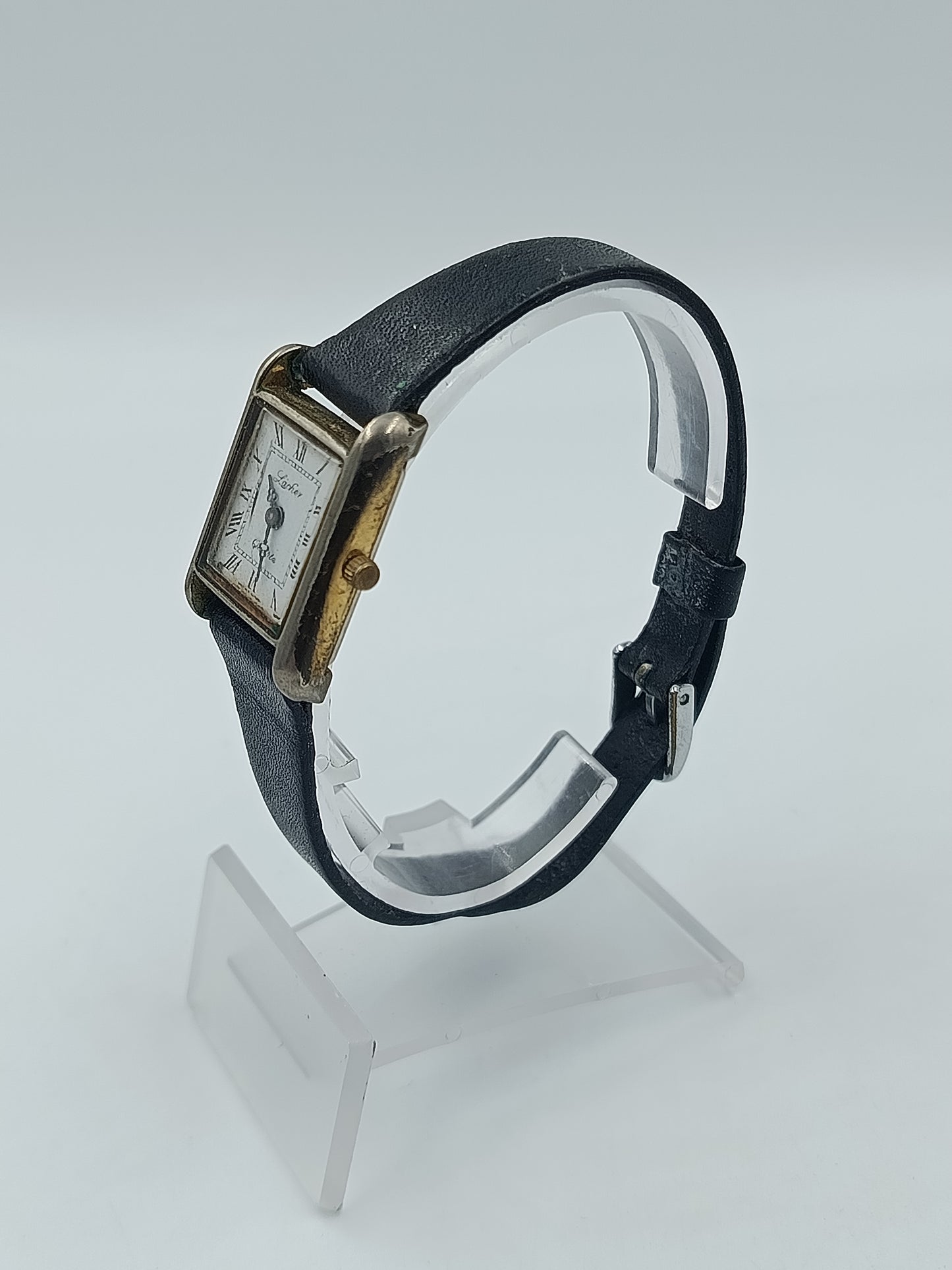 Vintage Damen Armbanduhr Lacher Quartz mit römischen Ziffern