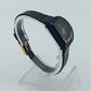 Damenuhr Vintage: Strass & Schwarzes Kroko-Lederarmband