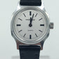 Prätina Quartz Damenarmbanduhr Silberfarben mit schwarzem Lederband