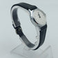 Prätina Quartz Damenarmbanduhr Silberfarben mit schwarzem Lederband