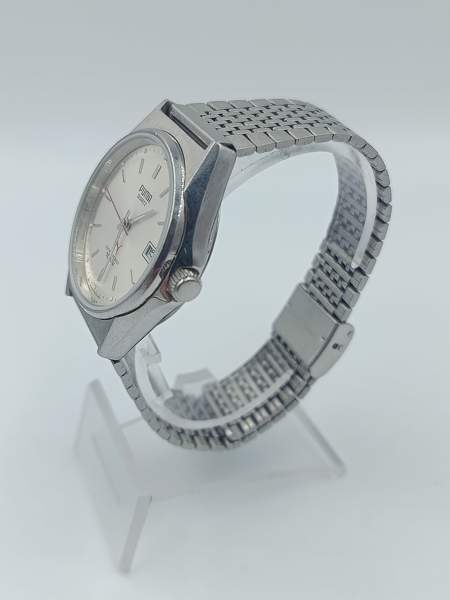 Puma Quartz Herrenarmbanduhr Silberfarben mit Datumsanzeige