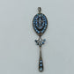 Antiker Jugendstil Anhänger Silberfarbig Blaue Strasssteine Art Deco Schmuck