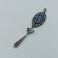 Antiker Jugendstil Anhänger Silberfarbig Blaue Strasssteine Art Deco Schmuck