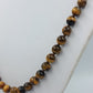Tigerauge Perlenkette Naturstein Halskette Braun Vintage Schmuck