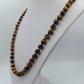 Tigerauge Perlenkette Naturstein Halskette Braun Vintage Schmuck