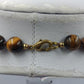 Tigerauge Perlenkette Naturstein Halskette Braun Vintage Schmuck