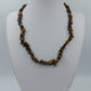Tigerauge Splitterkette Naturstein Halskette Braun Vintage Schmuck