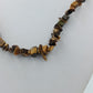 Tigerauge Splitterkette Naturstein Halskette Braun Vintage Schmuck