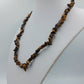 Tigerauge Splitterkette Naturstein Halskette Braun Vintage Schmuck