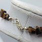 Tigerauge Splitterkette Naturstein Halskette Braun Vintage Schmuck