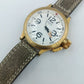 OOZOO Steel Armbanduhr Goldfarben Lederarmband Datum Herren Uhr Defekt