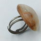 Vintage Naturstein Ring Braun Beige Verstellbar Statement Ring Damen