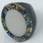 Vintage Perlmutt Abalone Ring Oval Groß Statement Ring Größe 64