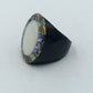 Vintage Perlmutt Abalone Ring Oval Groß Statement Ring Größe 64