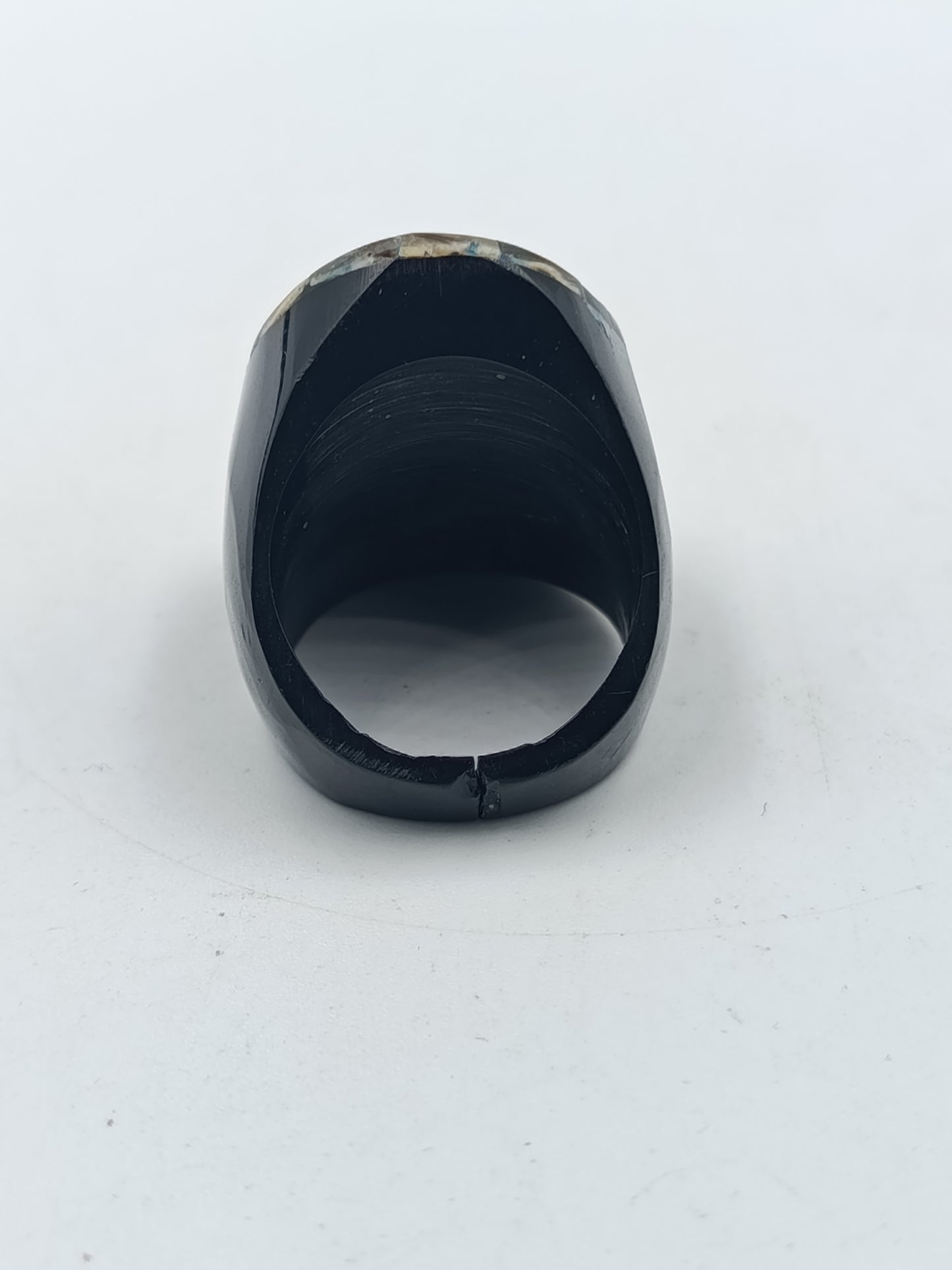Vintage Perlmutt Abalone Ring Oval Groß Statement Ring Größe 64