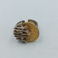 Designer Ring verstellbar Silber &amp; Goldfarben mit Zirkonia Modern Schmuck