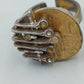 Designer Ring verstellbar Silber &amp; Goldfarben mit Zirkonia Modern Schmuck