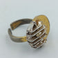 Designer Ring verstellbar Silber &amp; Goldfarben mit Zirkonia Modern Schmuck