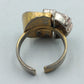 Designer Ring verstellbar Silber &amp; Goldfarben mit Zirkonia Modern Schmuck