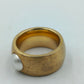 Breiter Designer Ring Goldfarben mit Perle Größe 55 Statement Ring