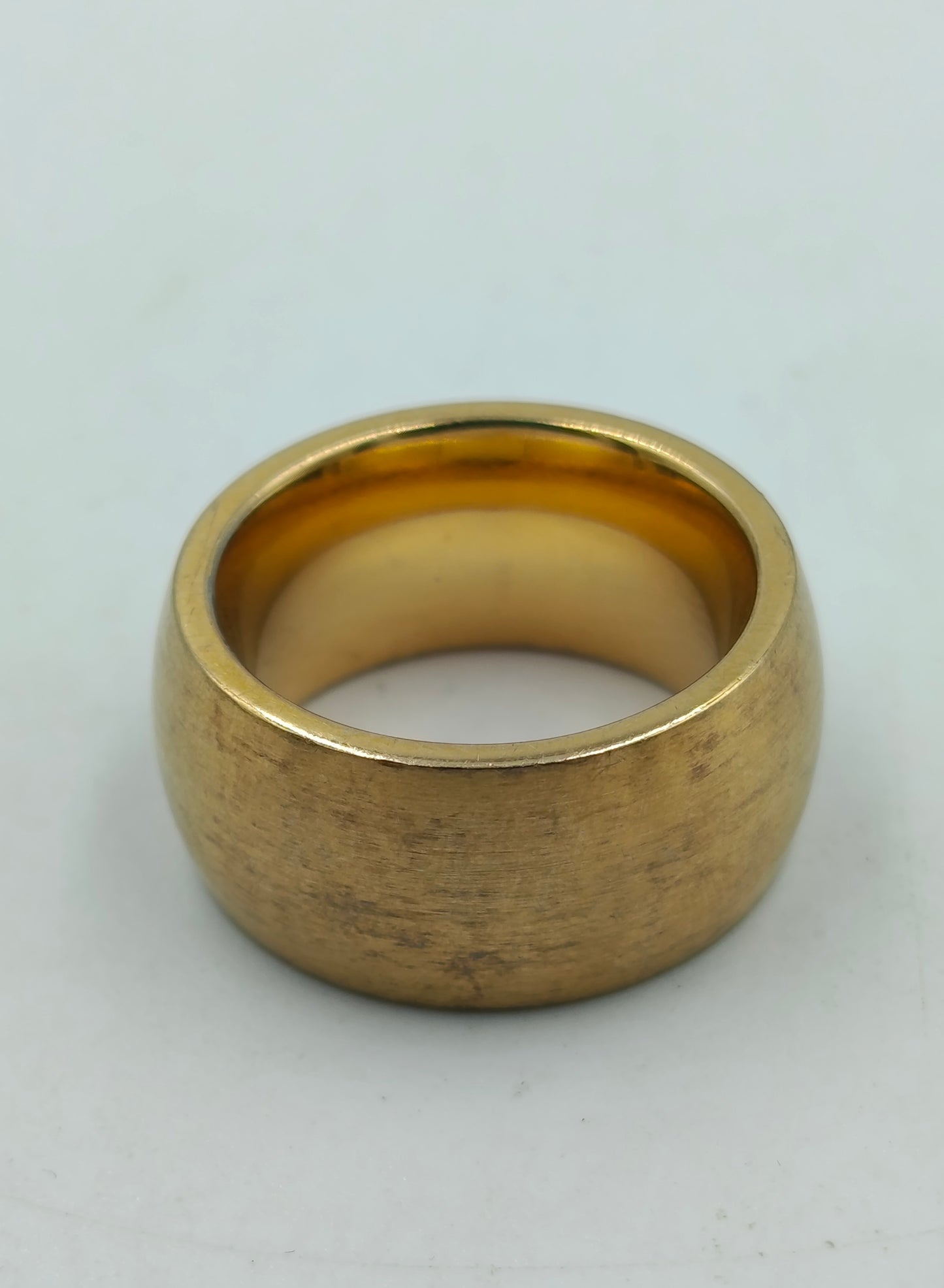 Breiter Designer Ring Goldfarben mit Perle Größe 55 Statement Ring
