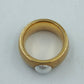 Breiter Designer Ring Goldfarben mit Perle Größe 55 Statement Ring