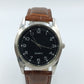 Herren Uhr Quartz Klassisch Braun Lederarmband Silber Vintage