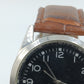 Herren Uhr Quartz Klassisch Braun Lederarmband Silber Vintage