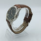 Herren Uhr Quartz Klassisch Braun Lederarmband Silber Vintage